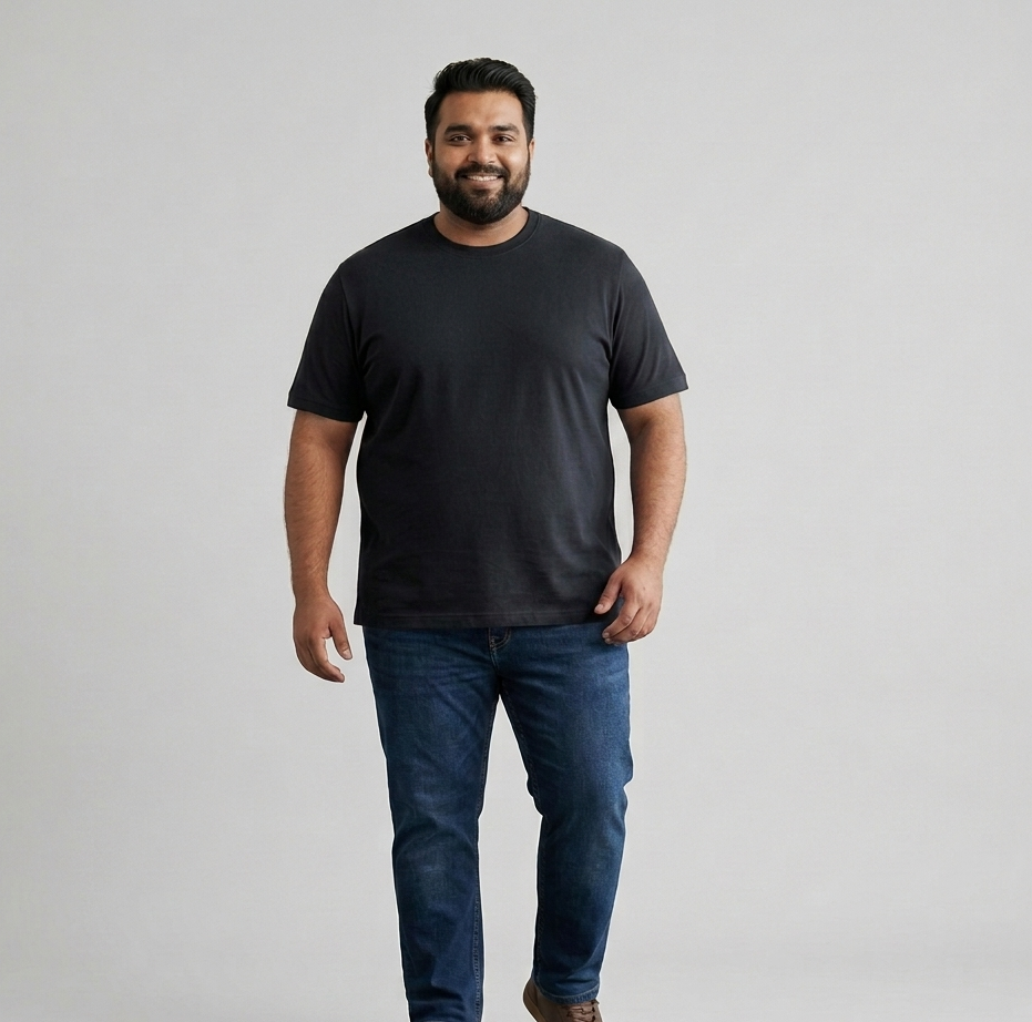 Quarkvibes Round Neck T Shirts - Plus Size Essential Tee Collection