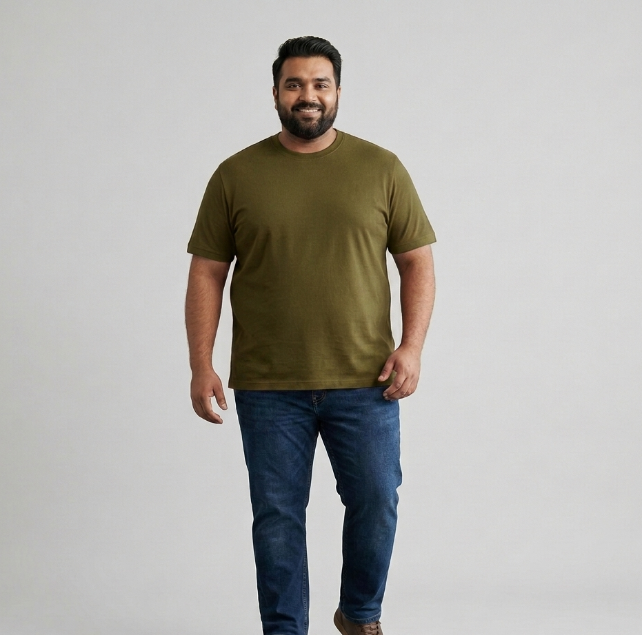 Quarkvibes Round Neck T Shirts - Plus Size Essential Tee Collection
