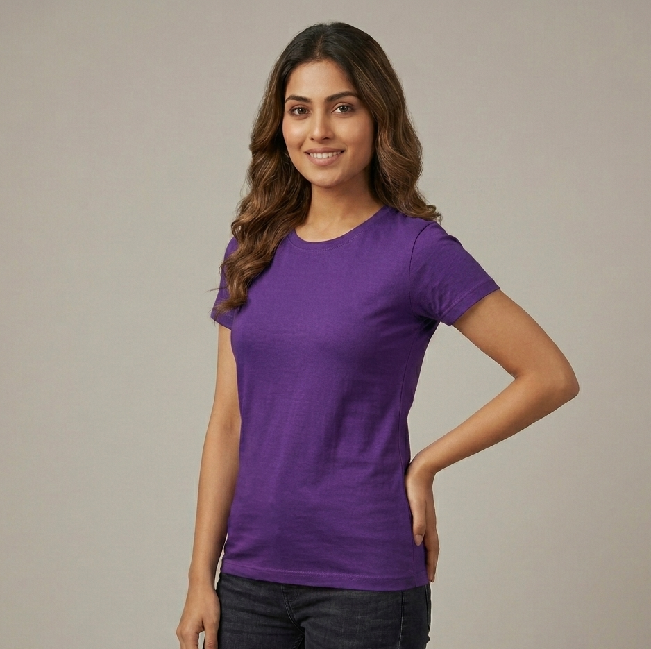 Quarkvibes Women Round Neck T-Shirts - Everyday Elegance Collection