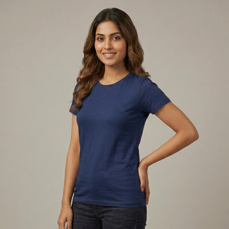 Quarkvibes Women Round Neck T-Shirts - Everyday Elegance Collection
