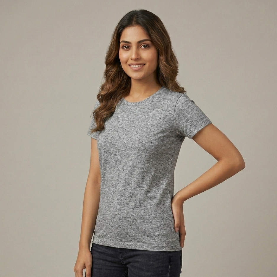 Quarkvibes Women Round Neck T-Shirts - Everyday Elegance Collection